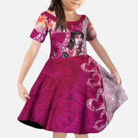 Breast Cancer New Zealand Family Matching Short Sleeve Bodycon Dress and Hawaiian Shirt Maori Aotearoa Girl Pink Out DT02 Daughter's Dress Pink - Polynesian Pride