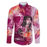 Breast Cancer New Zealand Family Matching Short Sleeve Bodycon Dress and Hawaiian Shirt Maori Aotearoa Girl Pink Out DT02 Dad's Shirt - Long Sleeve Pink - Polynesian Pride