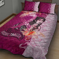 Breast Cancer New Zealand Quilt Bed Set Maori Aotearoa Girl Pink Out