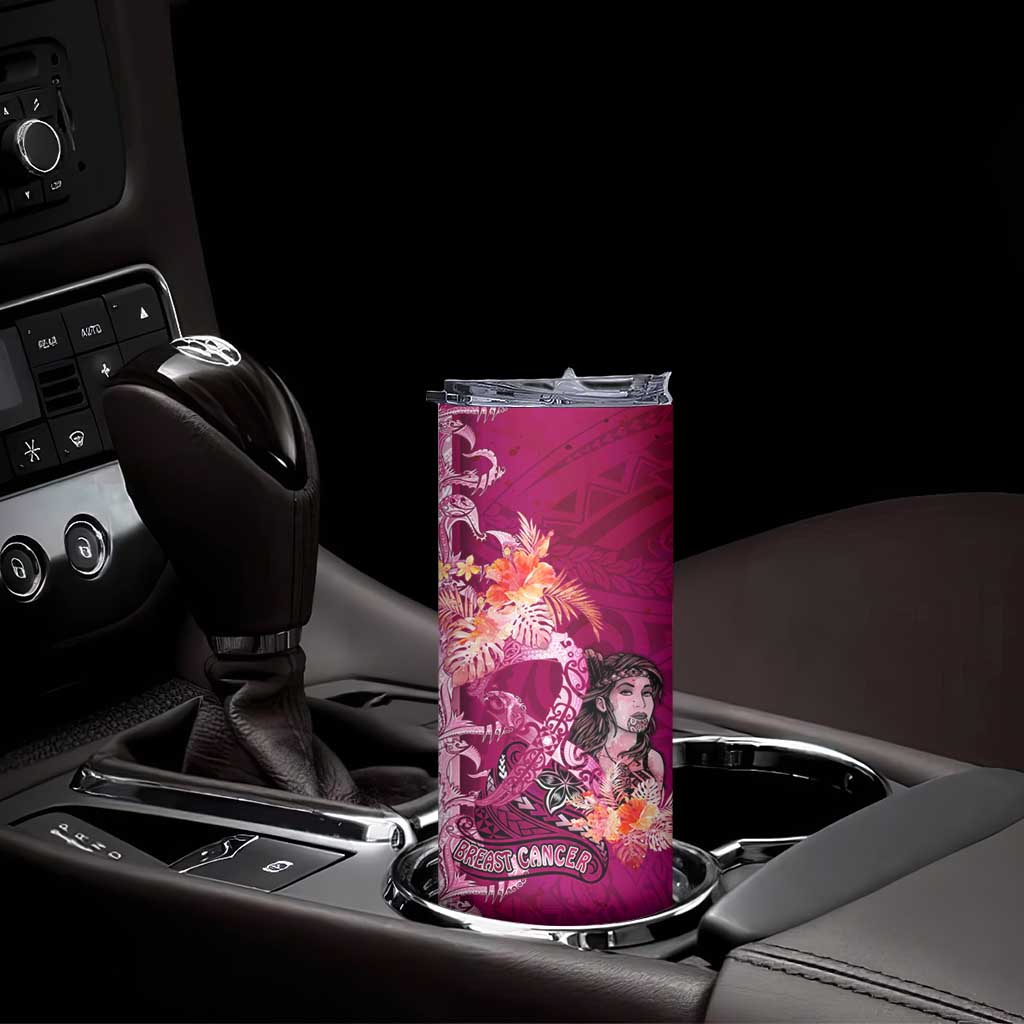 Breast Cancer New Zealand Skinny Tumbler Maori Aotearoa Girl Pink Out