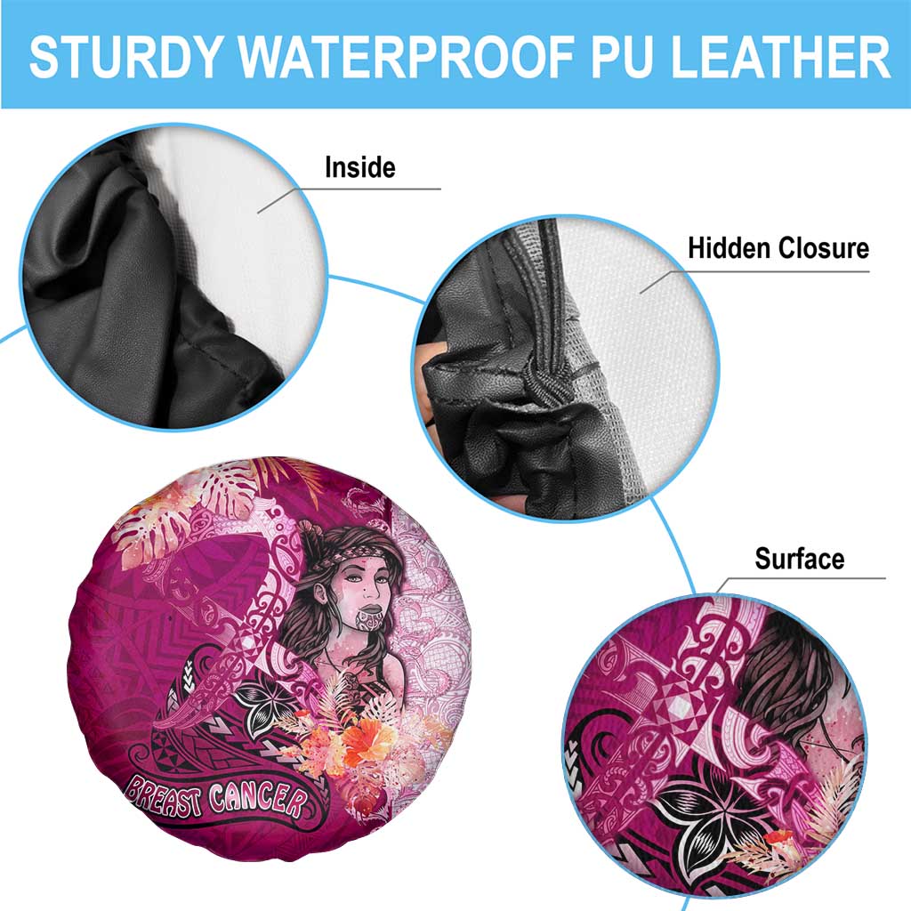 Breast Cancer New Zealand Spare Tire Cover Maori Aotearoa Girl Pink Out