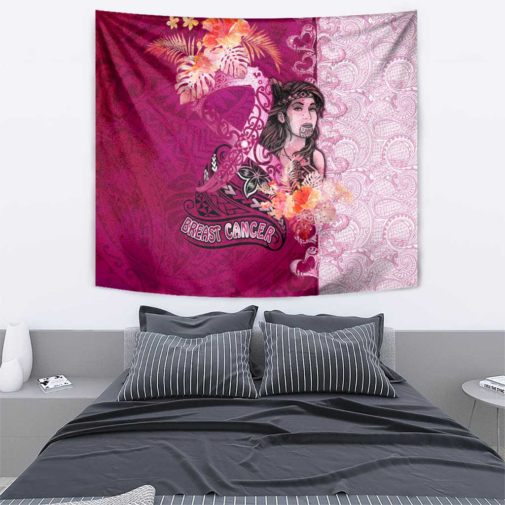 Breast Cancer New Zealand Tapestry Maori Aotearoa Girl Pink Out