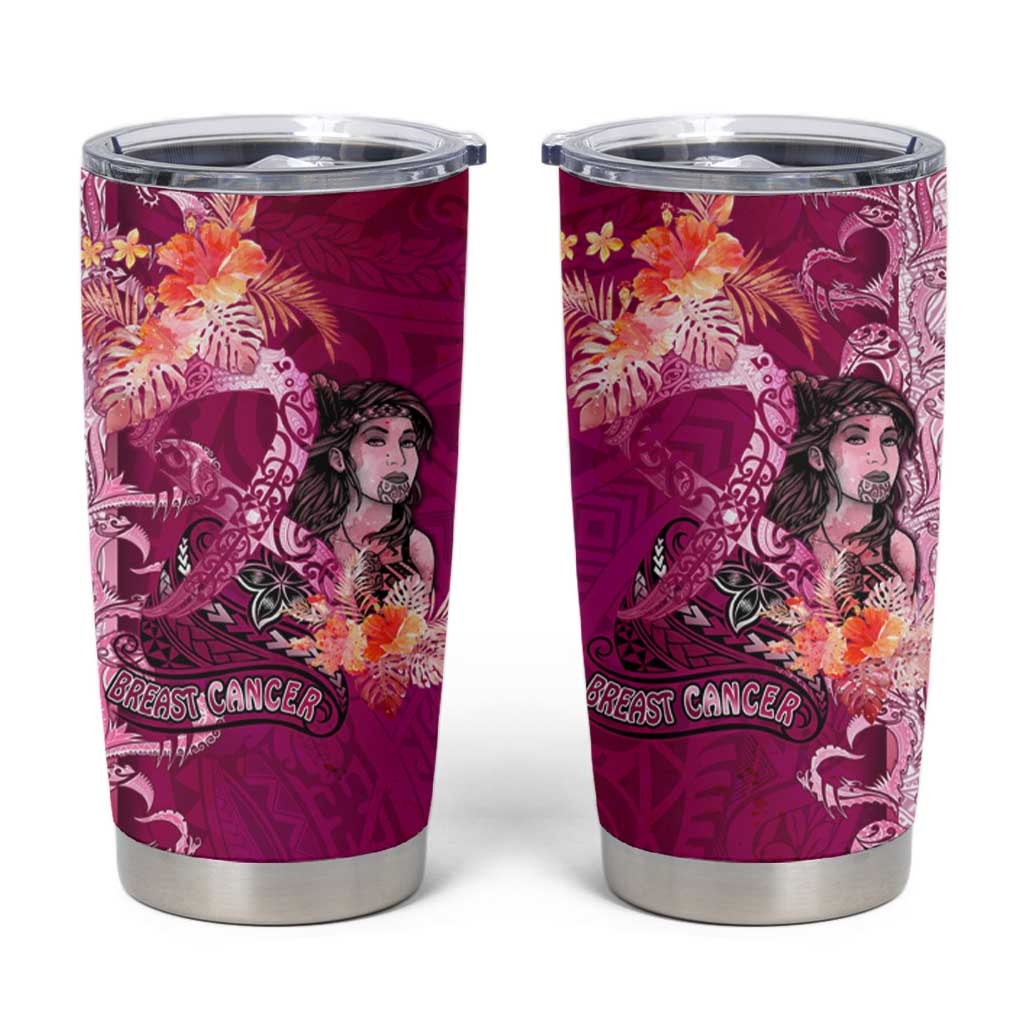 Breast Cancer New Zealand Tumbler Cup Maori Aotearoa Girl Pink Out