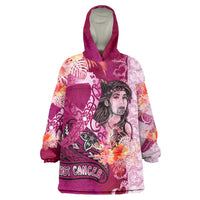 Breast Cancer New Zealand Wearable Blanket Hoodie Maori Aotearoa Girl Pink Out