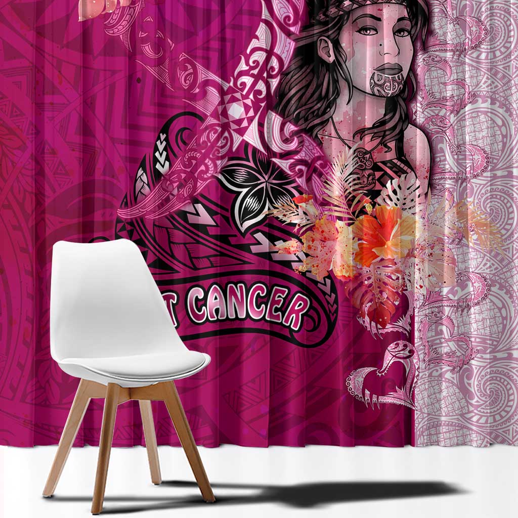 Breast Cancer New Zealand Window Curtain Maori Aotearoa Girl Pink Out