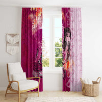 Breast Cancer New Zealand Window Curtain Maori Aotearoa Girl Pink Out