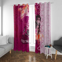 Breast Cancer New Zealand Window Curtain Maori Aotearoa Girl Pink Out