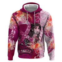 Breast Cancer New Zealand Zip Hoodie Maori Aotearoa Girl Pink Out DT02 Pullover Hoodie Pink - Polynesian Pride