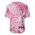 Breast Cancer Awareness Month Baseball Jersey Butterfly Polynesia Watercolor Pink