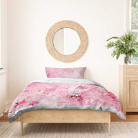 Breast Cancer Awareness Month Bedding Set Butterfly Polynesia Watercolor Pink