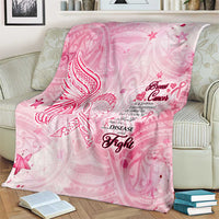 Breast Cancer Awareness Month Blanket Butterfly Polynesia Watercolor Pink