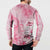 Breast Cancer Awareness Month Button Sweatshirt Butterfly Polynesia Watercolor Pink