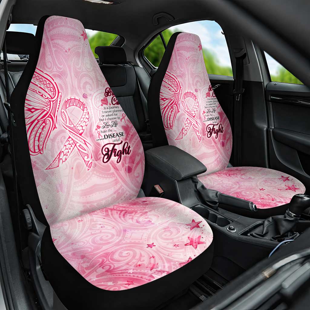 Breast Cancer Awareness Month Car Seat Cover Butterfly Polynesia Watercolor Pink