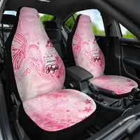 Breast Cancer Awareness Month Car Seat Cover Butterfly Polynesia Watercolor Pink