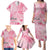 Breast Cancer Awareness Month Family Matching Puletasi and Hawaiian Shirt Butterfly Polynesia Watercolor Pink
