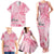 Breast Cancer Awareness Month Family Matching Tank Maxi Dress and Hawaiian Shirt Butterfly Polynesia Watercolor Pink