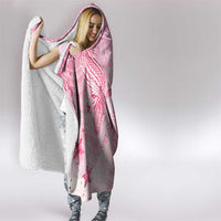 Breast Cancer Awareness Month Hooded Blanket Butterfly Polynesia Watercolor Pink