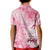 Breast Cancer Awareness Month Kid Polo Shirt Butterfly Polynesia Watercolor Pink