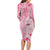 Breast Cancer Awareness Month Long Sleeve Bodycon Dress Butterfly Polynesia Watercolor Pink