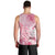 Breast Cancer Awareness Month Men Tank Top Butterfly Polynesia Watercolor Pink