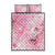 Breast Cancer Awareness Month Quilt Bed Set Butterfly Polynesia Watercolor Pink