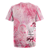 Breast Cancer Awareness Month Rugby Jersey Butterfly Polynesia Watercolor Pink