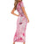Breast Cancer Awareness Month Short Sleeve Bodycon Dress Butterfly Polynesia Watercolor Pink