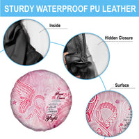 Breast Cancer Awareness Month Spare Tire Cover Butterfly Polynesia Watercolor Pink