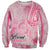 Breast Cancer Awareness Month Sweatshirt Butterfly Polynesia Watercolor Pink