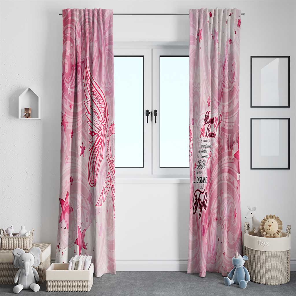 Breast Cancer Awareness Month Window Curtain Butterfly Polynesia Watercolor Pink