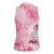 Breast Cancer Awareness Month Women Sleeveless Polo Shirt Butterfly Polynesia Watercolor Pink
