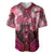 Breast Cancer Warrior Baseball Jersey Angel Wings Polynesian Pattern