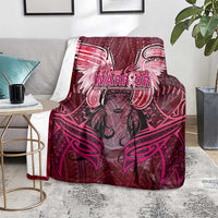 Breast Cancer Warrior Blanket Angel Wings Polynesian Pattern DT02 - Polynesian Pride