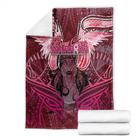 Breast Cancer Warrior Blanket Angel Wings Polynesian Pattern DT02 - Polynesian Pride