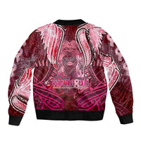 Breast Cancer Warrior Bomber Jacket Angel Wings Polynesian Pattern DT02 - Polynesian Pride