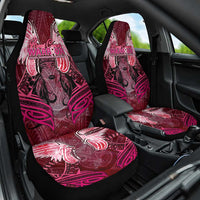 Breast Cancer Warrior Car Seat Cover Angel Wings Polynesian Pattern DT02 One Size Pink - Polynesian Pride