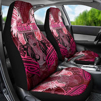 Breast Cancer Warrior Car Seat Cover Angel Wings Polynesian Pattern DT02 - Polynesian Pride