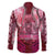 Breast Cancer Warrior Family Matching Short Sleeve Bodycon Dress and Hawaiian Shirt Angel Wings Polynesian Pattern