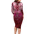 Breast Cancer Warrior Long Sleeve Bodycon Dress Angel Wings Polynesian Pattern
