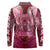 Breast Cancer Warrior Long Sleeve Polo Shirt Angel Wings Polynesian Pattern