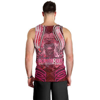 Breast Cancer Warrior Men Tank Top Angel Wings Polynesian Pattern
