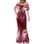 Breast Cancer Warrior Mermaid Dress Angel Wings Polynesian Pattern
