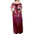 Breast Cancer Warrior Off Shoulder Maxi Dress Angel Wings Polynesian Pattern