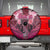 Breast Cancer Warrior Spare Tire Cover Angel Wings Polynesian Pattern