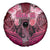 Breast Cancer Warrior Spare Tire Cover Angel Wings Polynesian Pattern