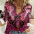 Breast Cancer Warrior Women Casual Shirt Angel Wings Polynesian Pattern