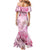 Breast Cancer Polynesian Family Matching Mermaid Dress and Hawaiian Shirt I Can Do All Things Through Christ