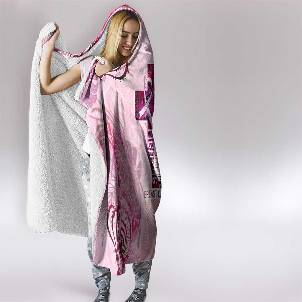 Breast Cancer Polynesian Hooded Blanket I Can Do All Things Through Christ