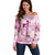 Breast Cancer Polynesian Off Shoulder Sweater I Can Do All Things Through Christ