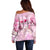 Breast Cancer Polynesian Off Shoulder Sweater I Can Do All Things Through Christ